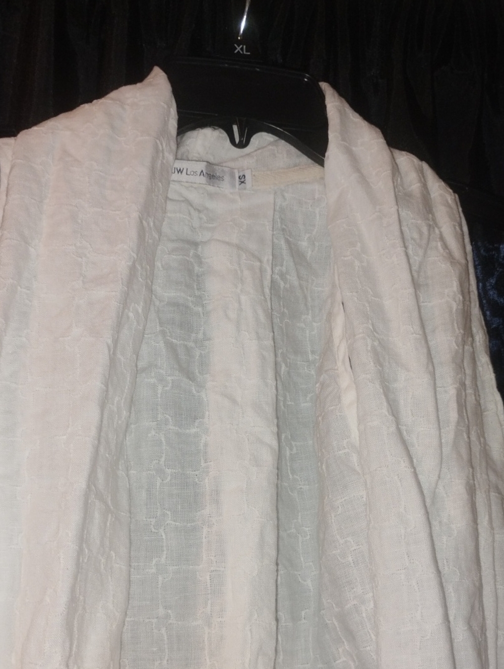White Textured Open-Front Blazer by NW Los Angeles